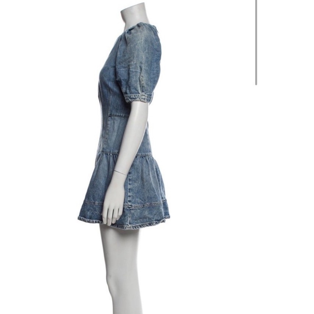 Jonathan Simkhai holland Denim Mini Dress Light Wash Puff Sleeve Organic  s‎ m - Picture 5 of 16